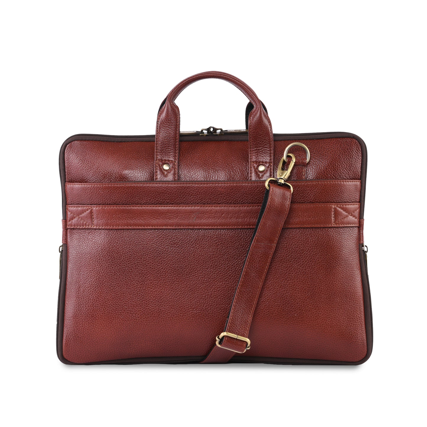 MARFIT Expandable Genuine Leather Laptop Messenger Bag – Brown | Premium Office Briefcase with Shoulder Strap