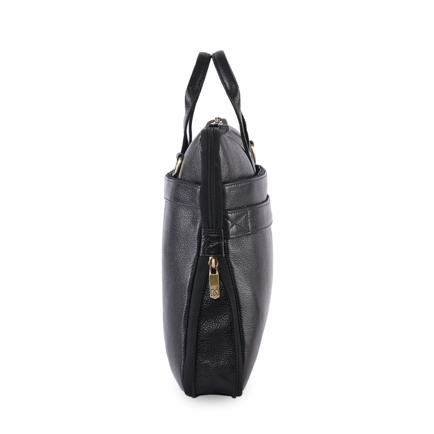 MARFIT Expandable Genuine Leather Laptop Messenger Bag – Black | Premium Office Briefcase with Shoulder Strap