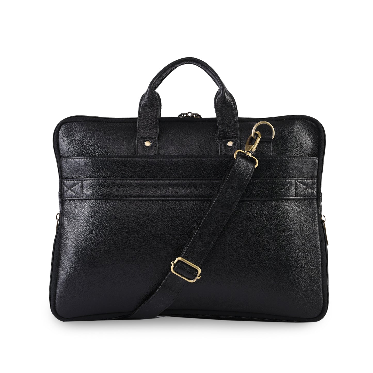 MARFIT Expandable Genuine Leather Laptop Messenger Bag – Black | Premium Office Briefcase with Shoulder Strap