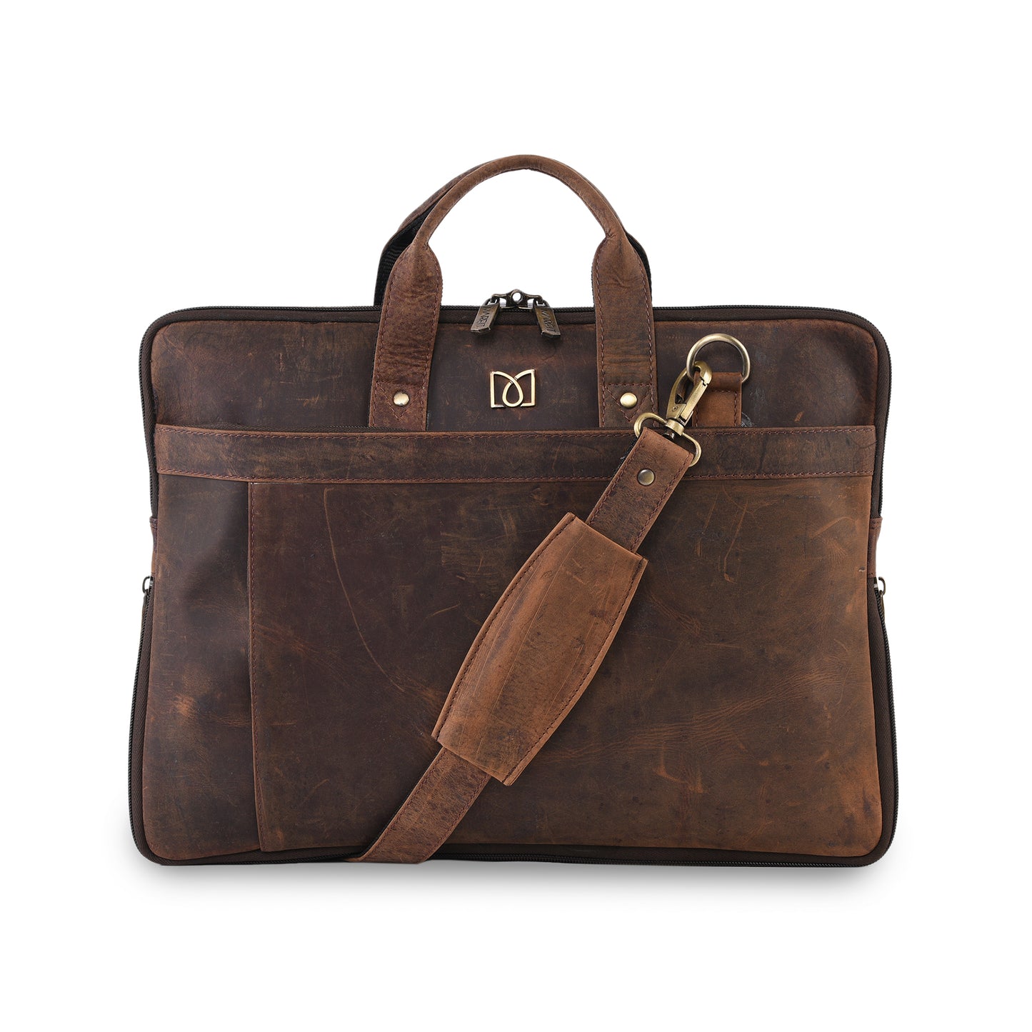 MARFIT Hunter Leather Laptop Bag for Men – Vintage Brown Genuine Leather