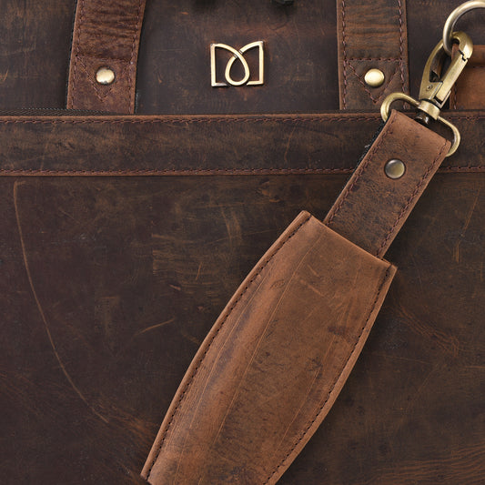 MARFIT Hunter Leather Laptop Bag for Men – Vintage Brown Genuine Leather