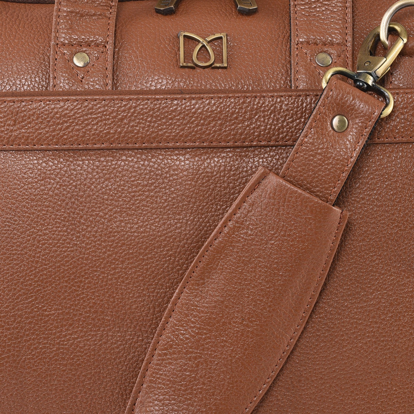 MARFIT Expandable Genuine Leather Laptop Messenger Bag – Tan | Premium Office Briefcase with Shoulder Strap