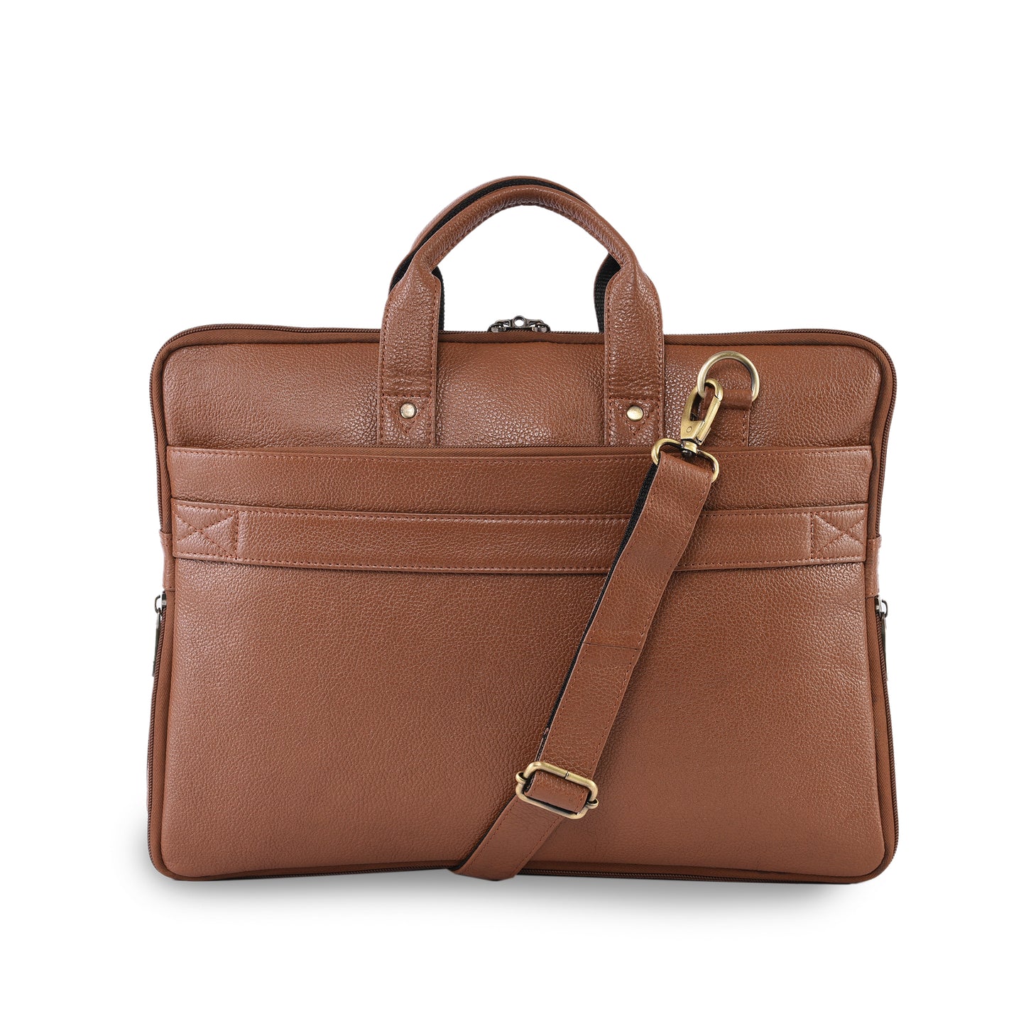 MARFIT Expandable Genuine Leather Laptop Messenger Bag – Tan | Premium Office Briefcase with Shoulder Strap