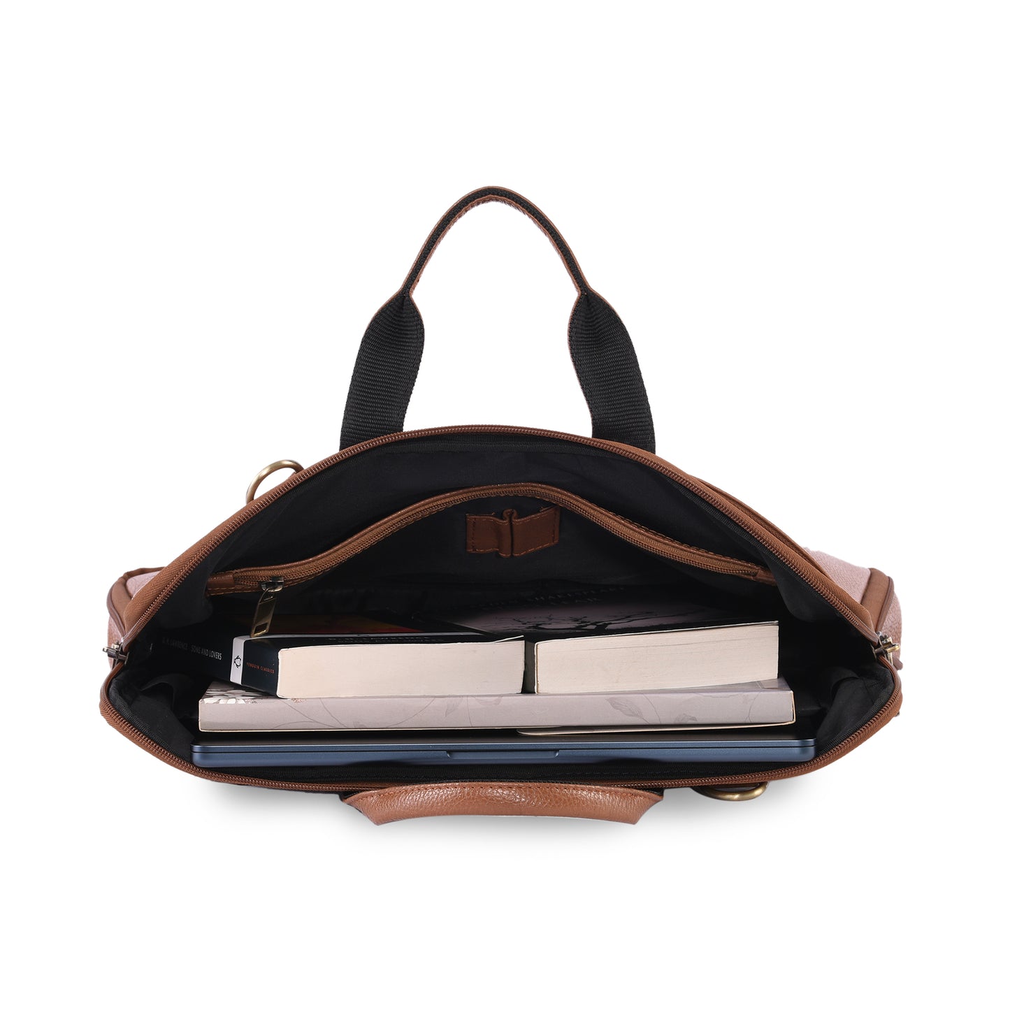 MARFIT Expandable Genuine Leather Laptop Messenger Bag – Tan | Premium Office Briefcase with Shoulder Strap