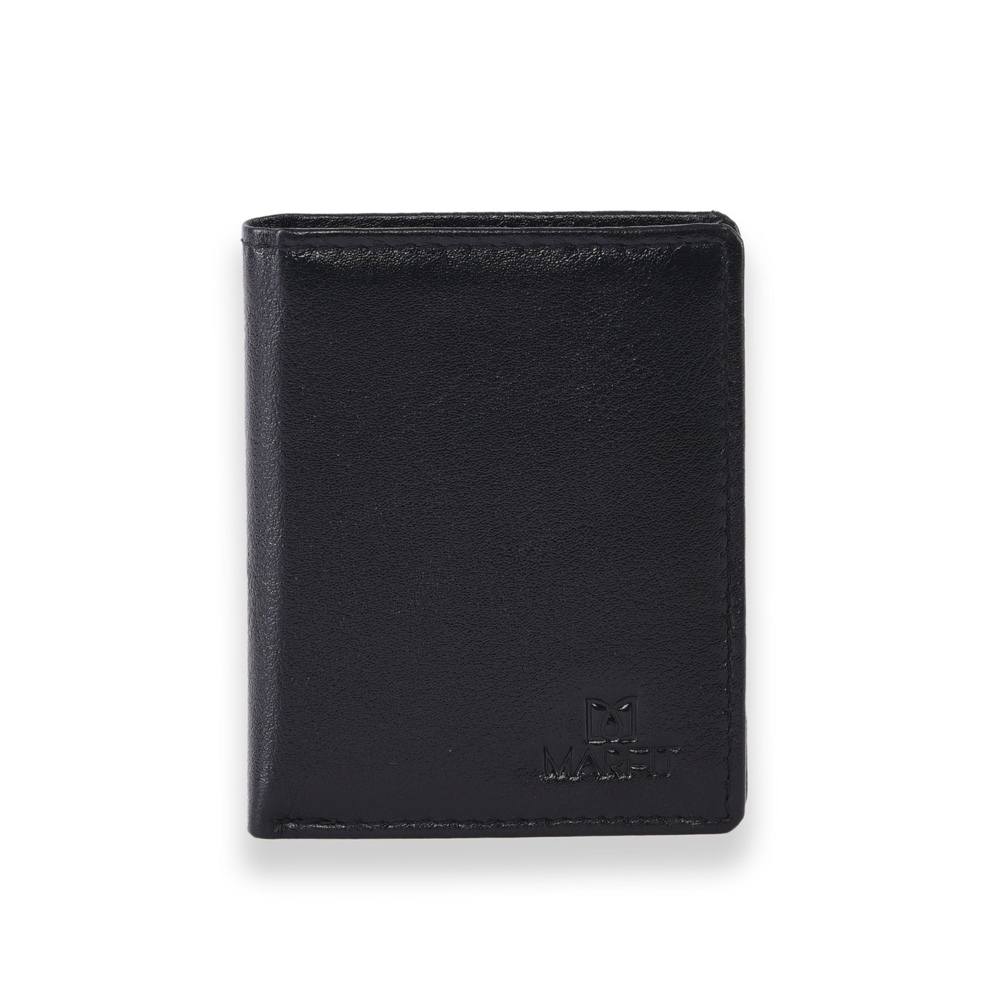 MARFIT Premium Black Leather Mini Wallet for Men | Slim Card Holder with Folded Note Compartment
