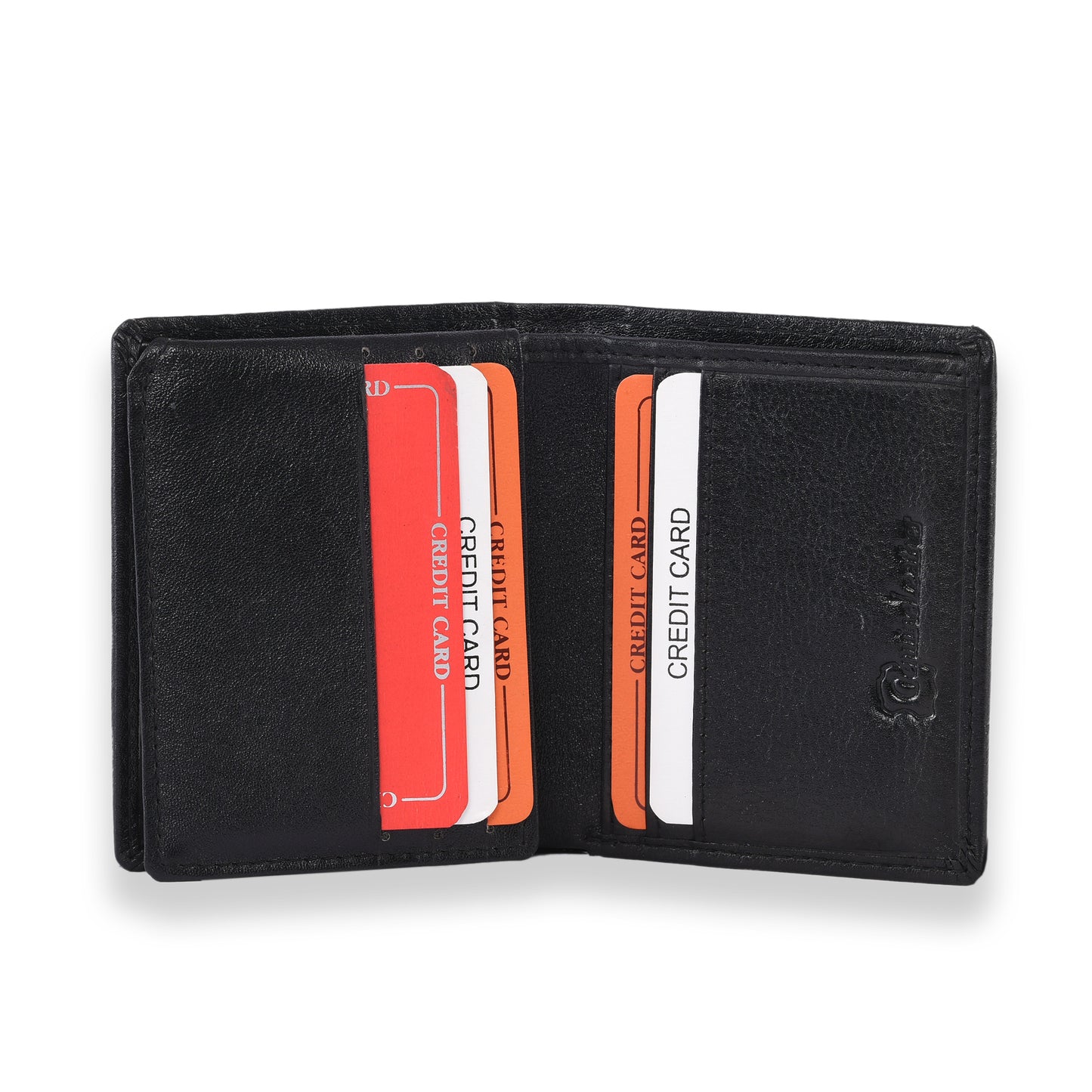 MARFIT Premium Black Leather Mini Wallet for Men | Slim Card Holder with Folded Note Compartment