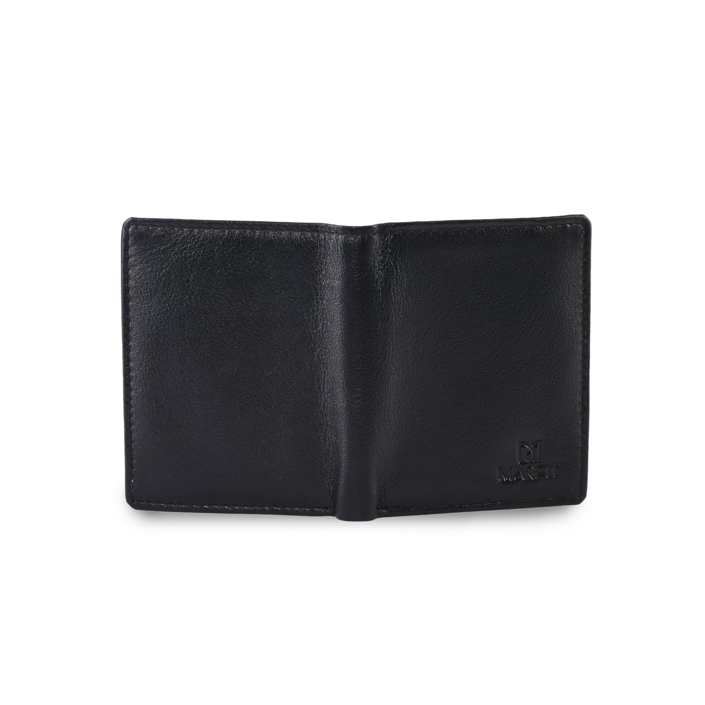 MARFIT Premium Black Leather Mini Wallet for Men | Slim Card Holder with Folded Note Compartment