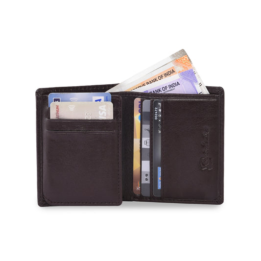 Marfit Genuine Leather Mini Wallet for Men – Brown | Compact Card Holder