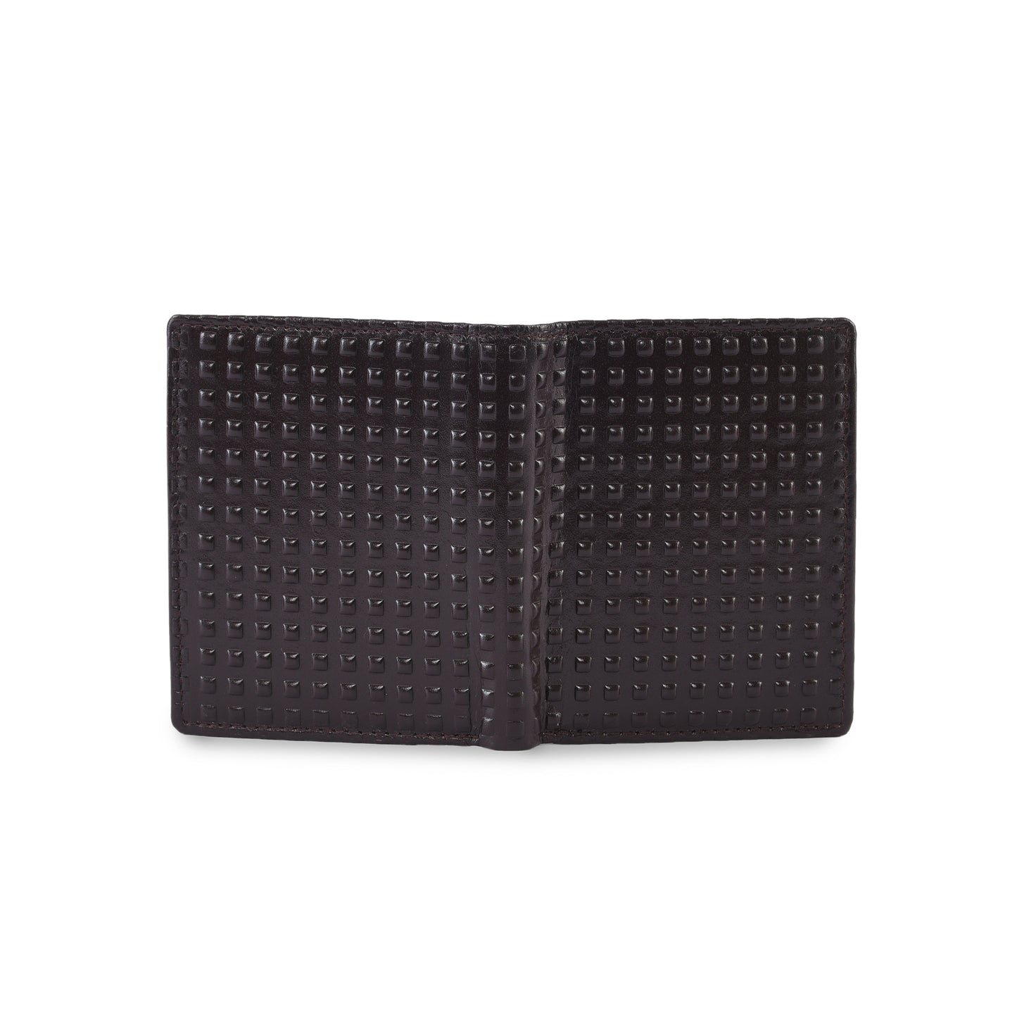Premium Brown Embossed Leather Mini Wallet for Men – Slim Card Holder with ID Window