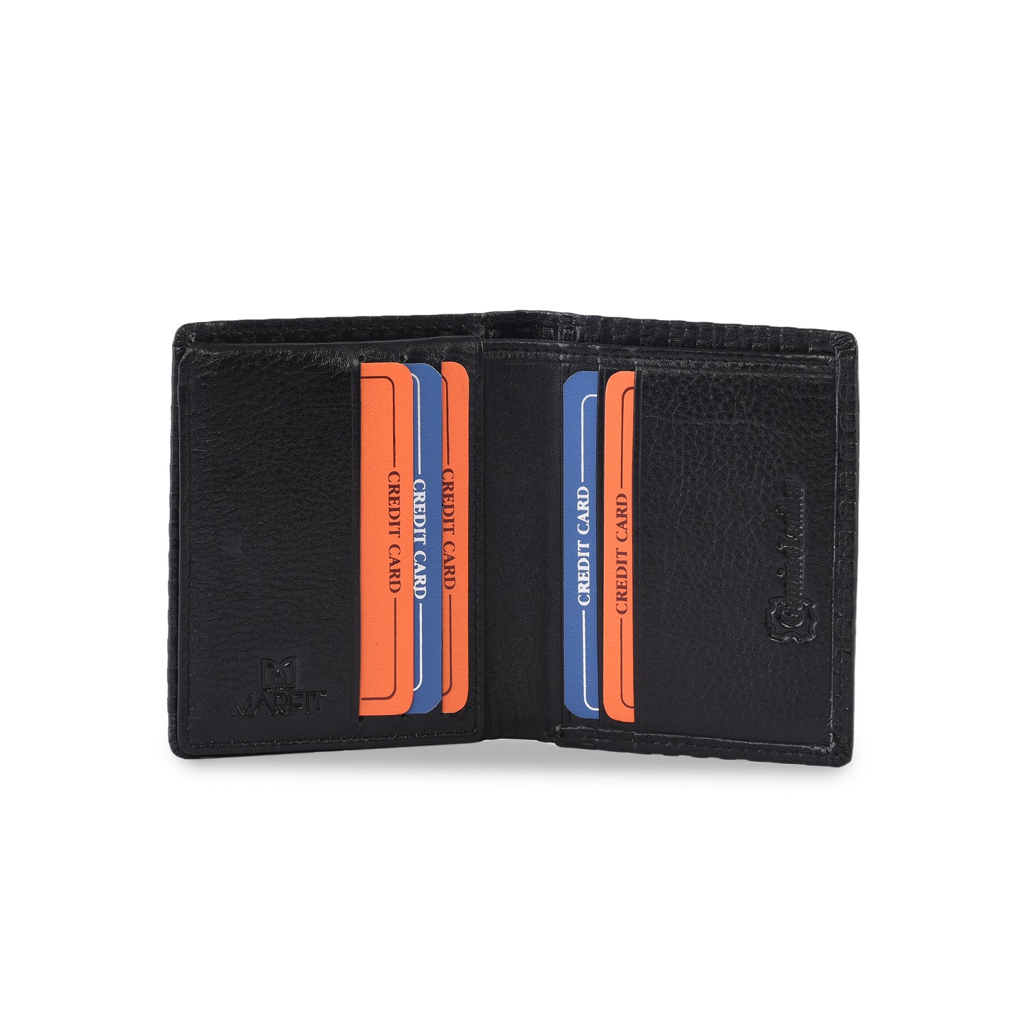 Premium Embossed Leather Mini Wallet for Men – Slim Card Holder with ID Window