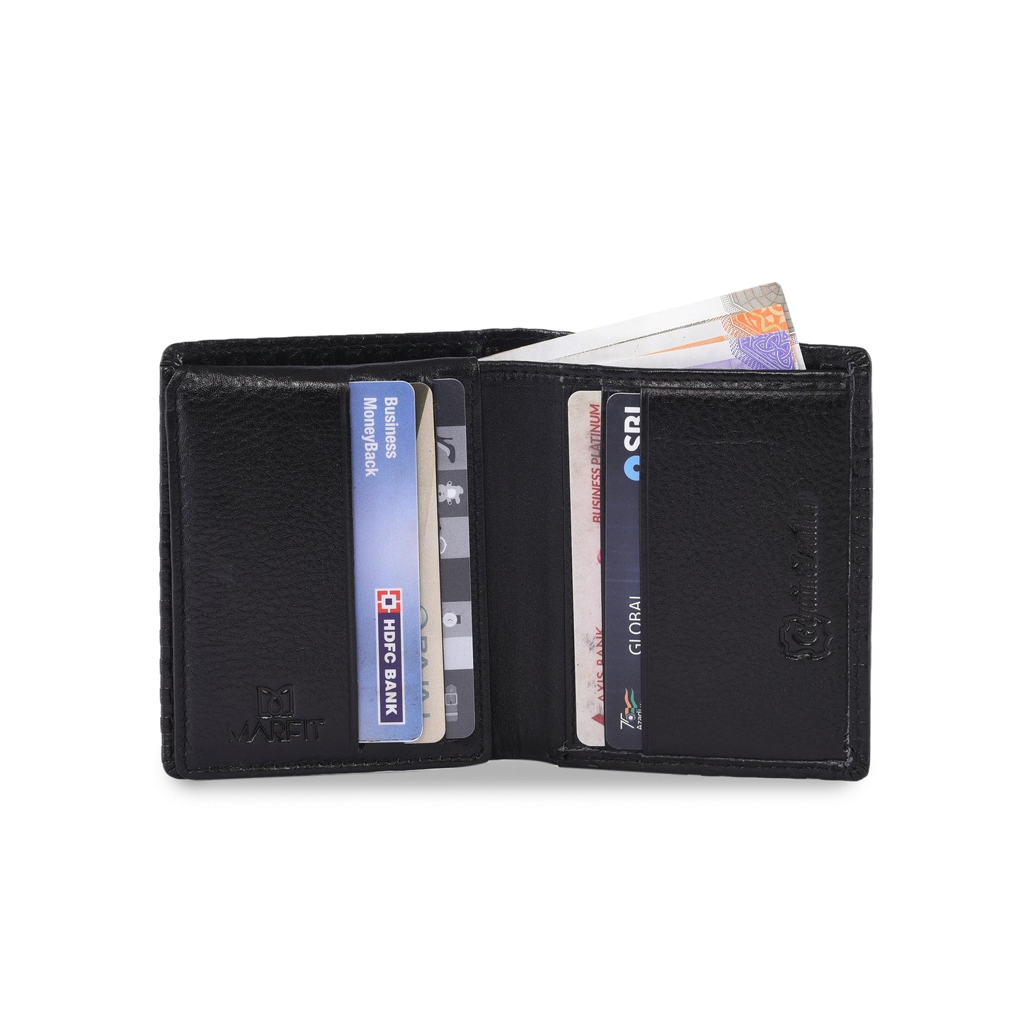 Premium Embossed Leather Mini Wallet for Men – Slim Card Holder with ID Window