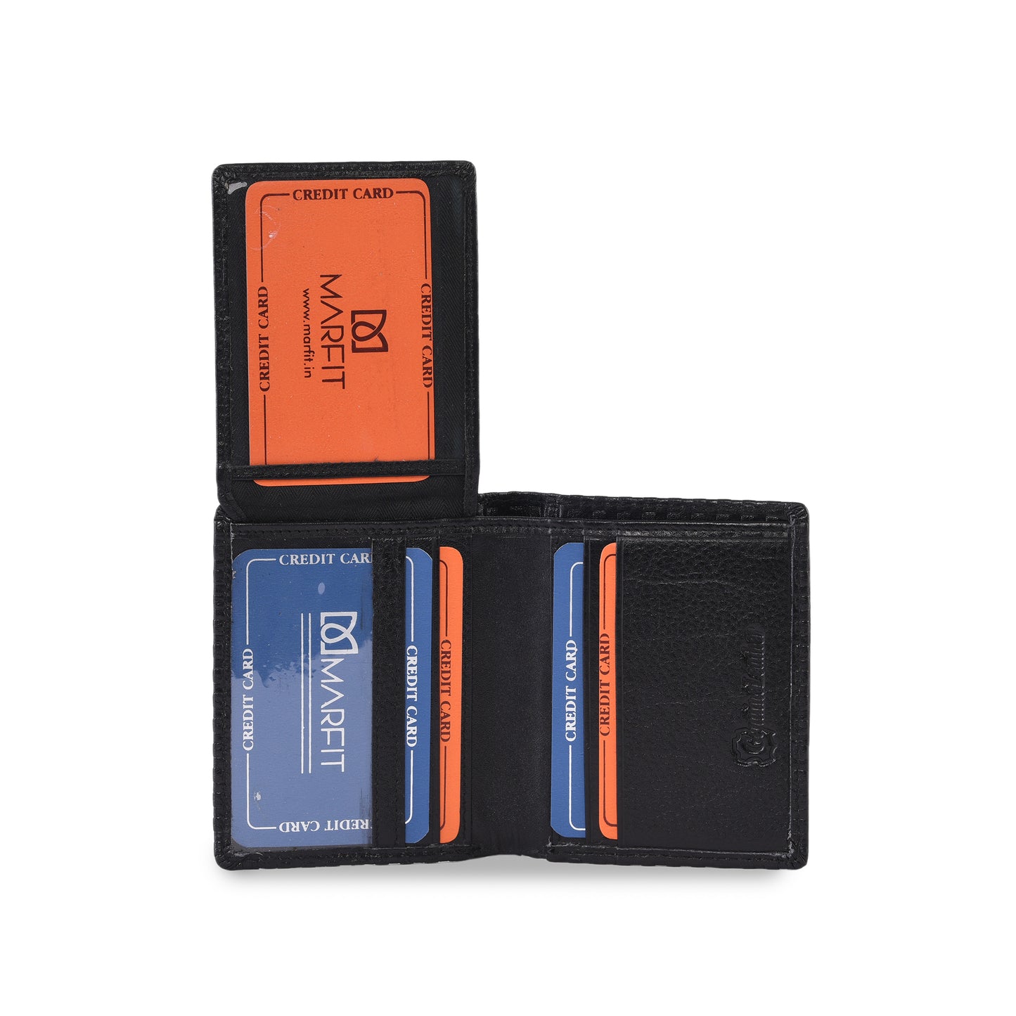 Premium Embossed Leather Mini Wallet for Men – Slim Card Holder with ID Window