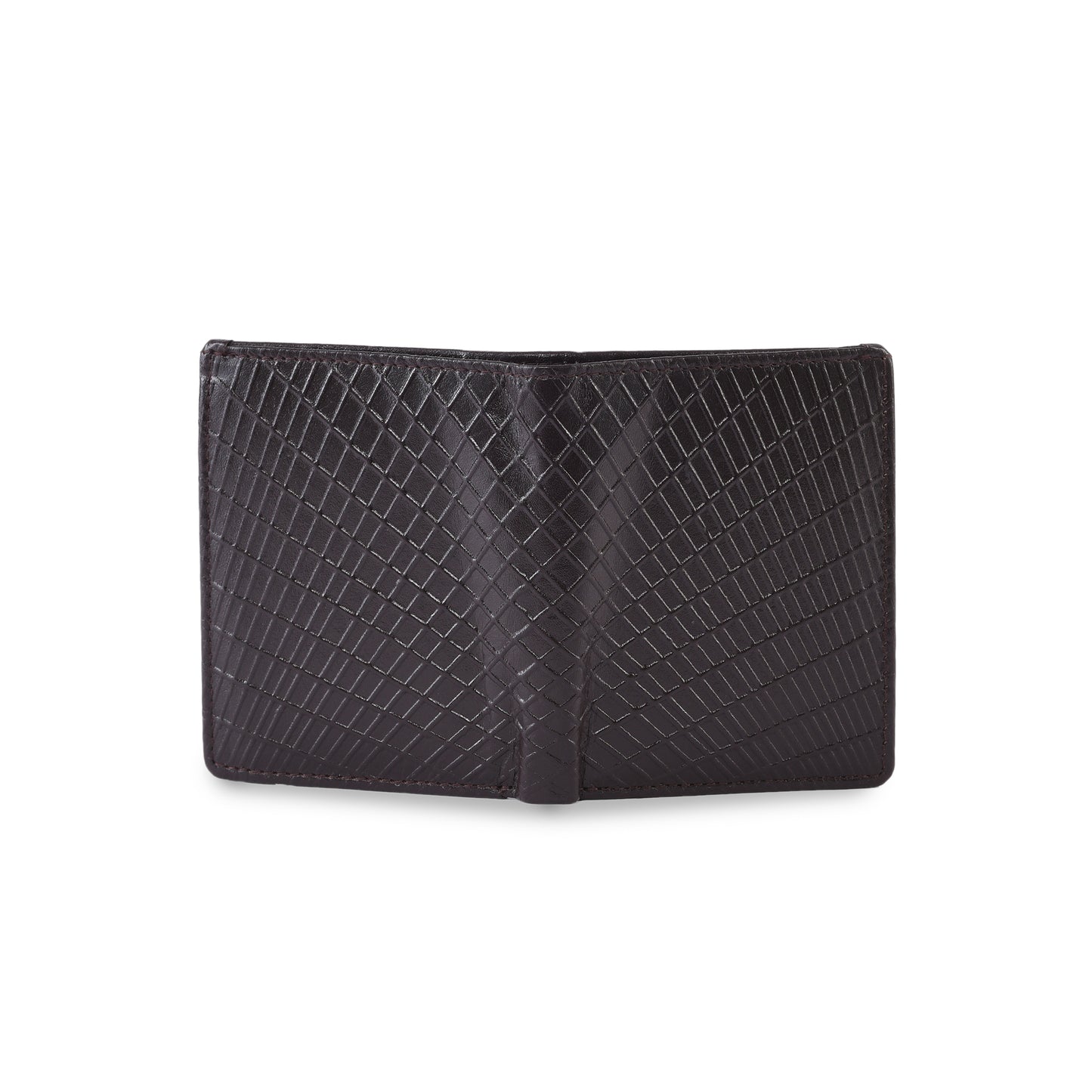 Premium Brown Embossed Leather Mini Wallet for Men | Compact Card Holder with ID Window | Slim Bifold Design