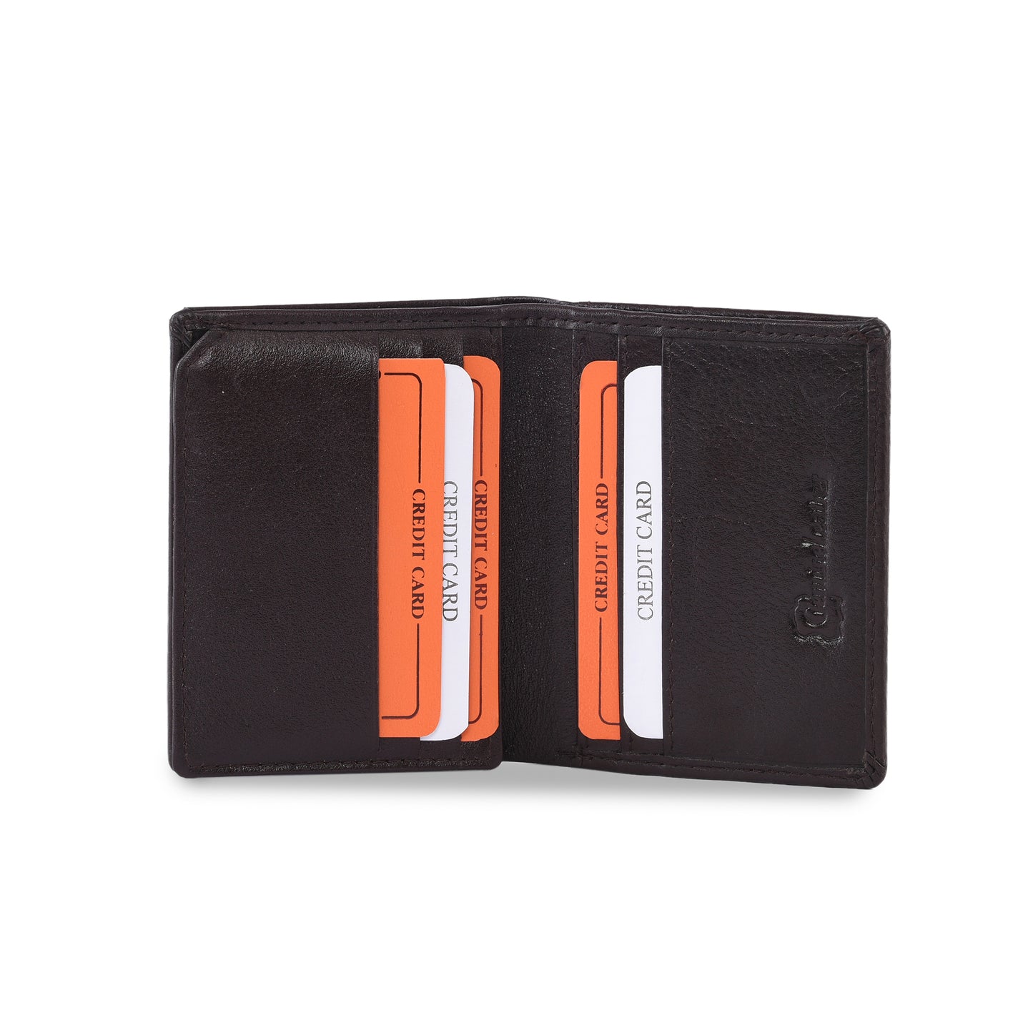 MARFIT Premium Brown Leather Mini Wallet for Men – Compact Card Holder with ID Window