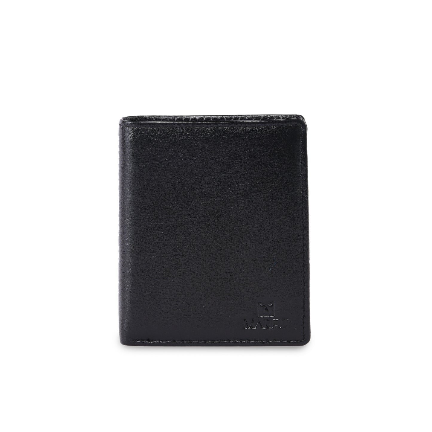MARFIT Black Genuine Leather Note Case Wallet for Men – Slim Classic Design with Coin Pocket & Zip Compartment