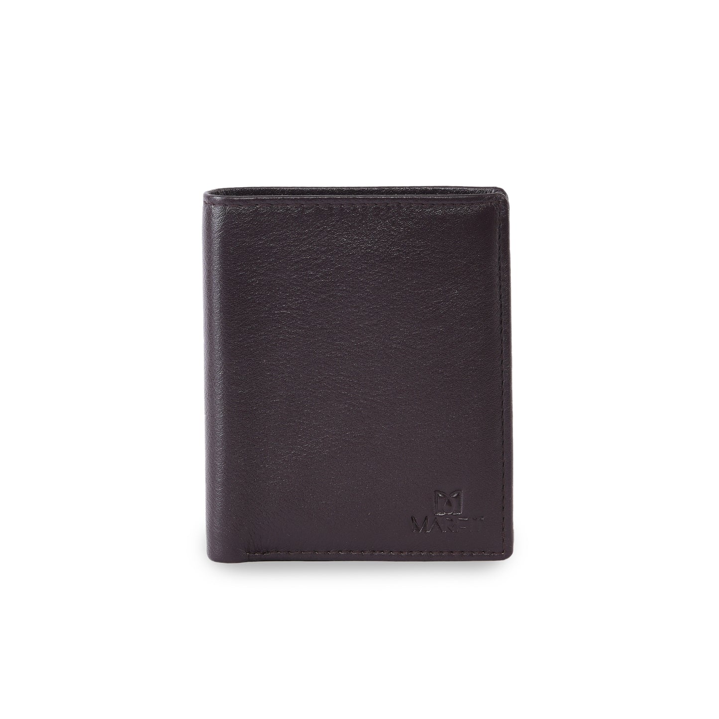 MARFIT Brown Genuine Leather Note Case Wallet for Men – Classic Plain Design with Coin Pocket & Zip Compartment