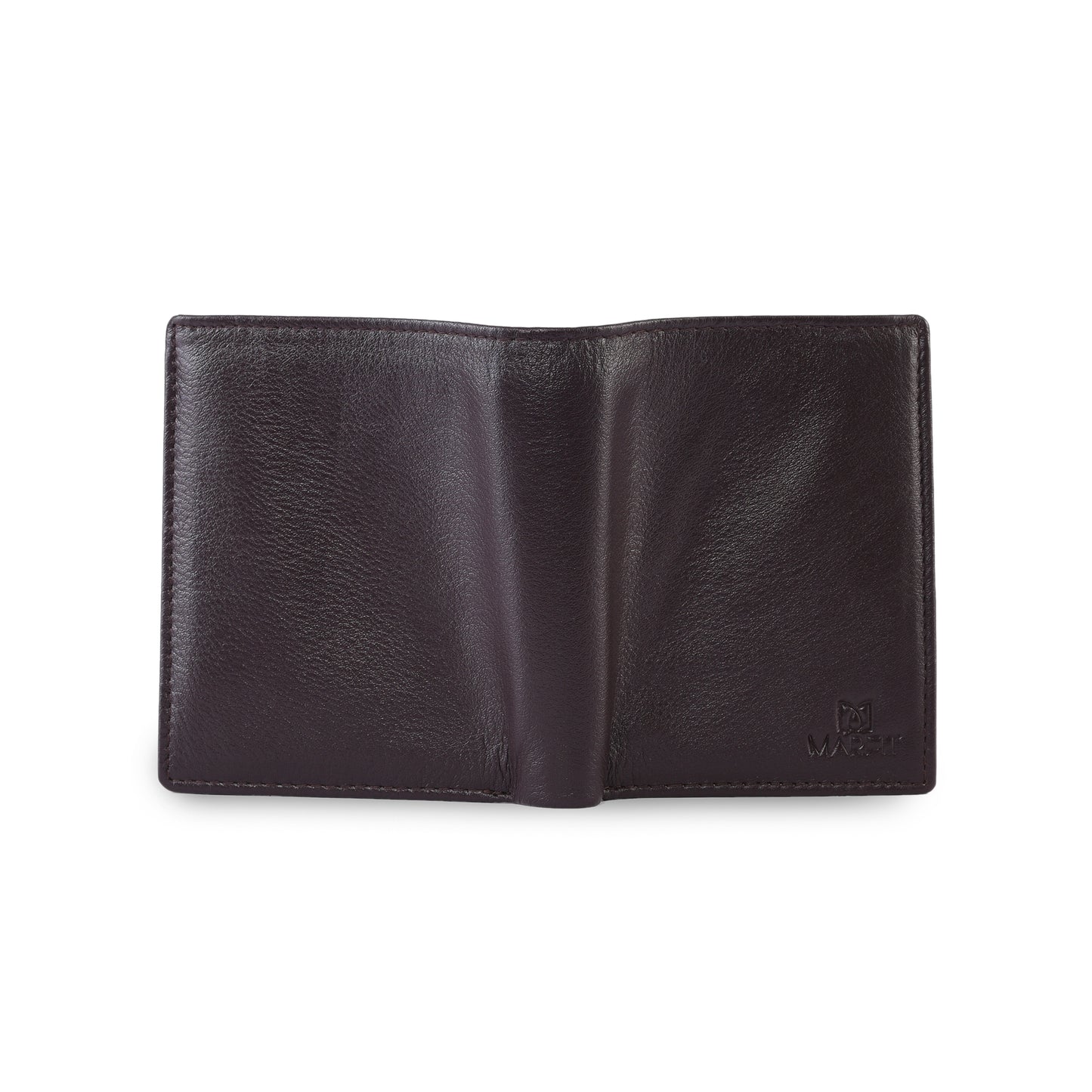 MARFIT Brown Genuine Leather Note Case Wallet for Men – Classic Plain Design with Coin Pocket & Zip Compartment