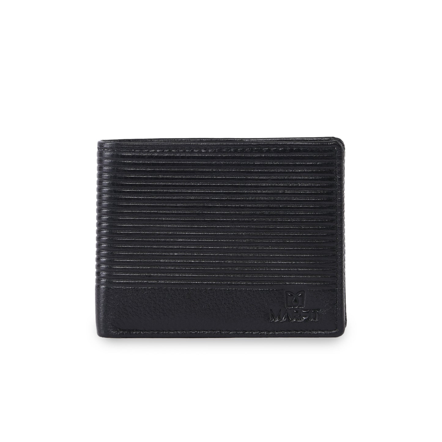 Horizontal Emboss Black Leather Wallet