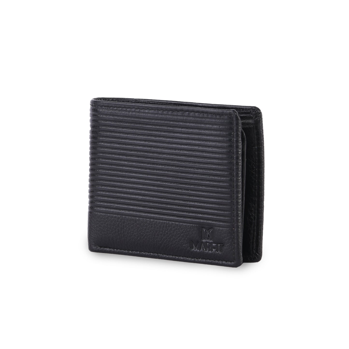 Horizontal Emboss Black Leather Wallet