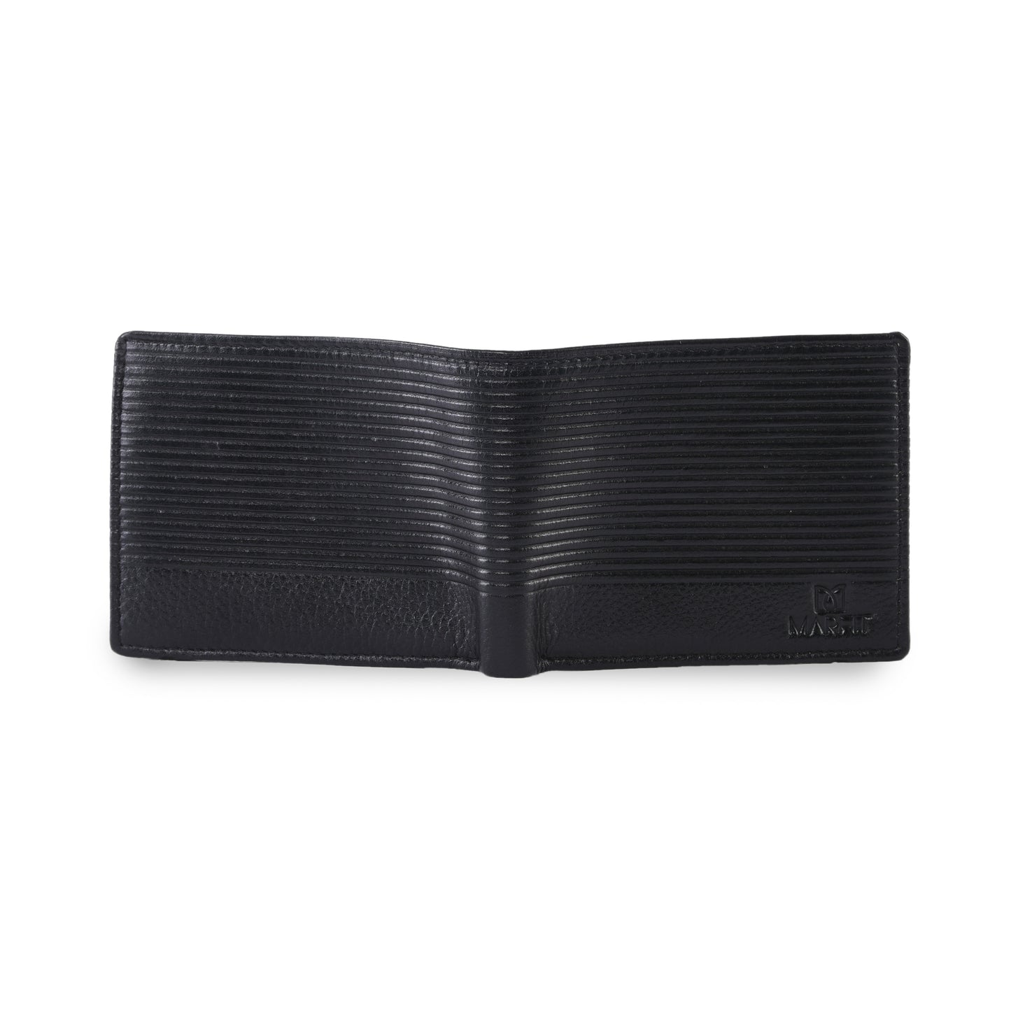 Horizontal Emboss Black Leather Wallet