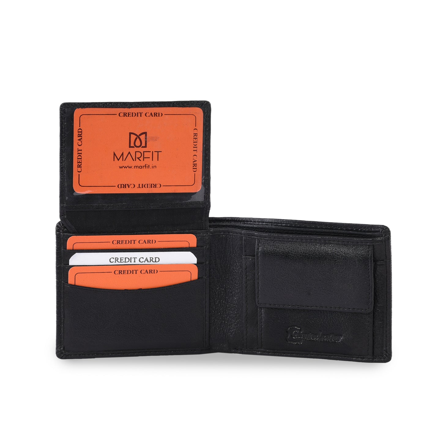 Horizontal Emboss Black Leather Wallet
