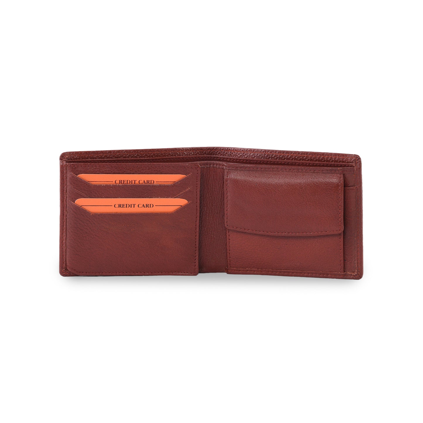 MARFIT Tan Genuine Leather Bifold Wallet for Men – Micro Raised Diamond Emboss Design, Coin Pocket, ID Window & Card Slots