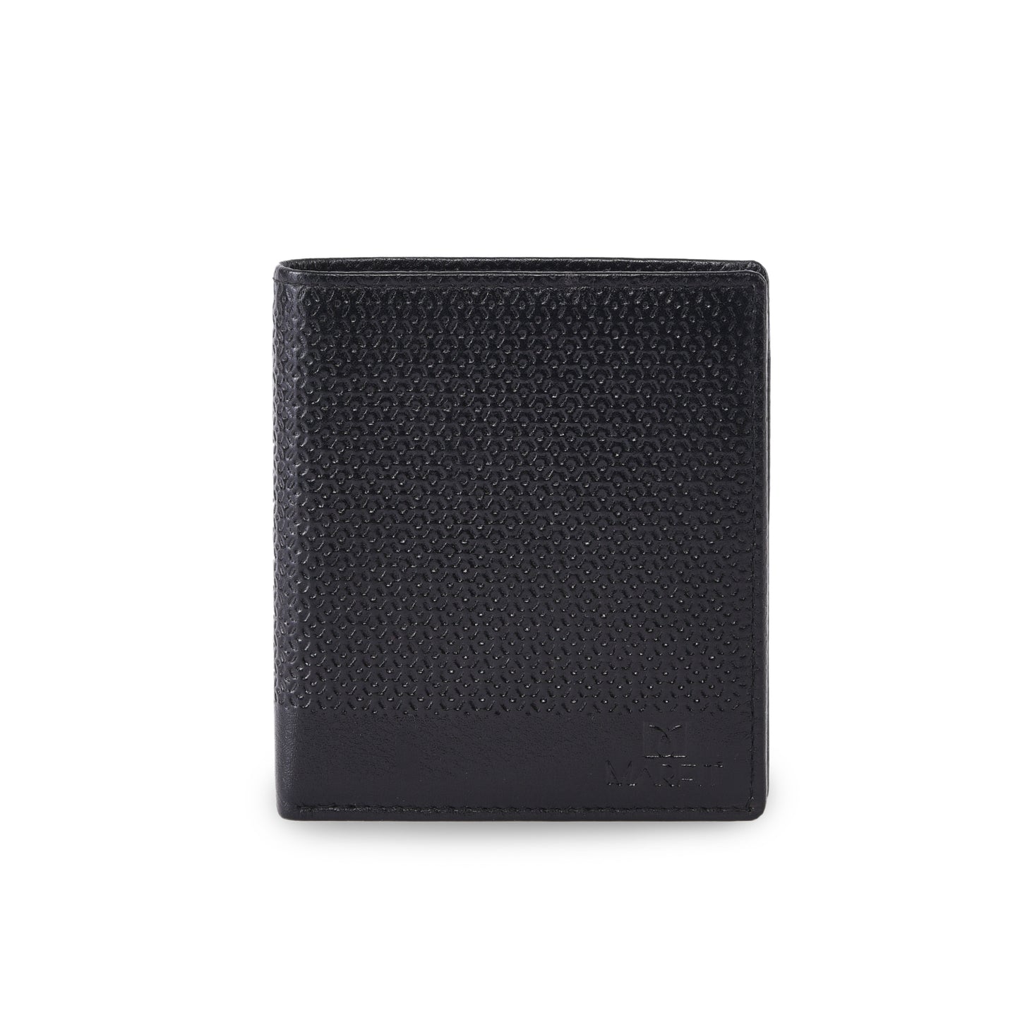 MARFIT Black Leather Note Case Wallet – Micro Emboss Design