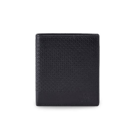 MARFIT Black Leather Note Case Wallet – Micro Emboss Design
