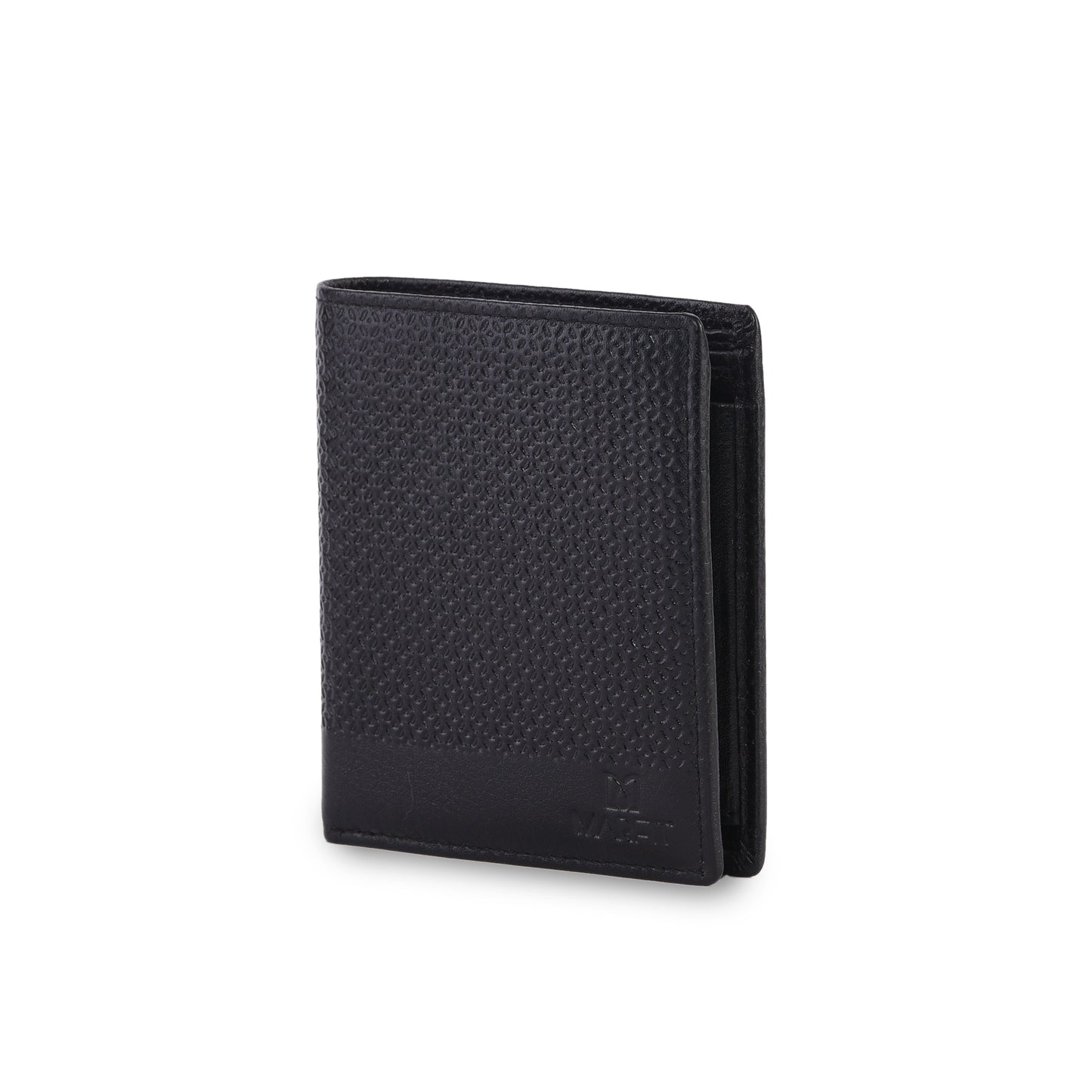 MARFIT Black Leather Note Case Wallet – Micro Emboss Design