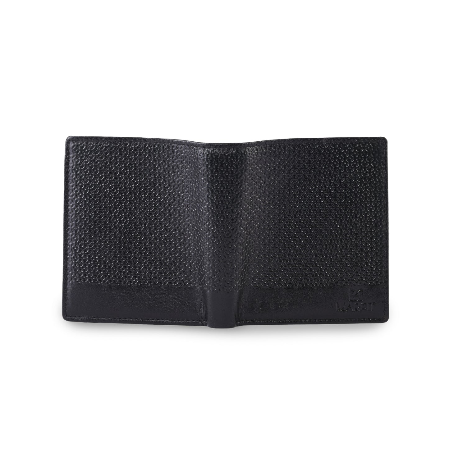 MARFIT Black Leather Note Case Wallet – Micro Emboss Design