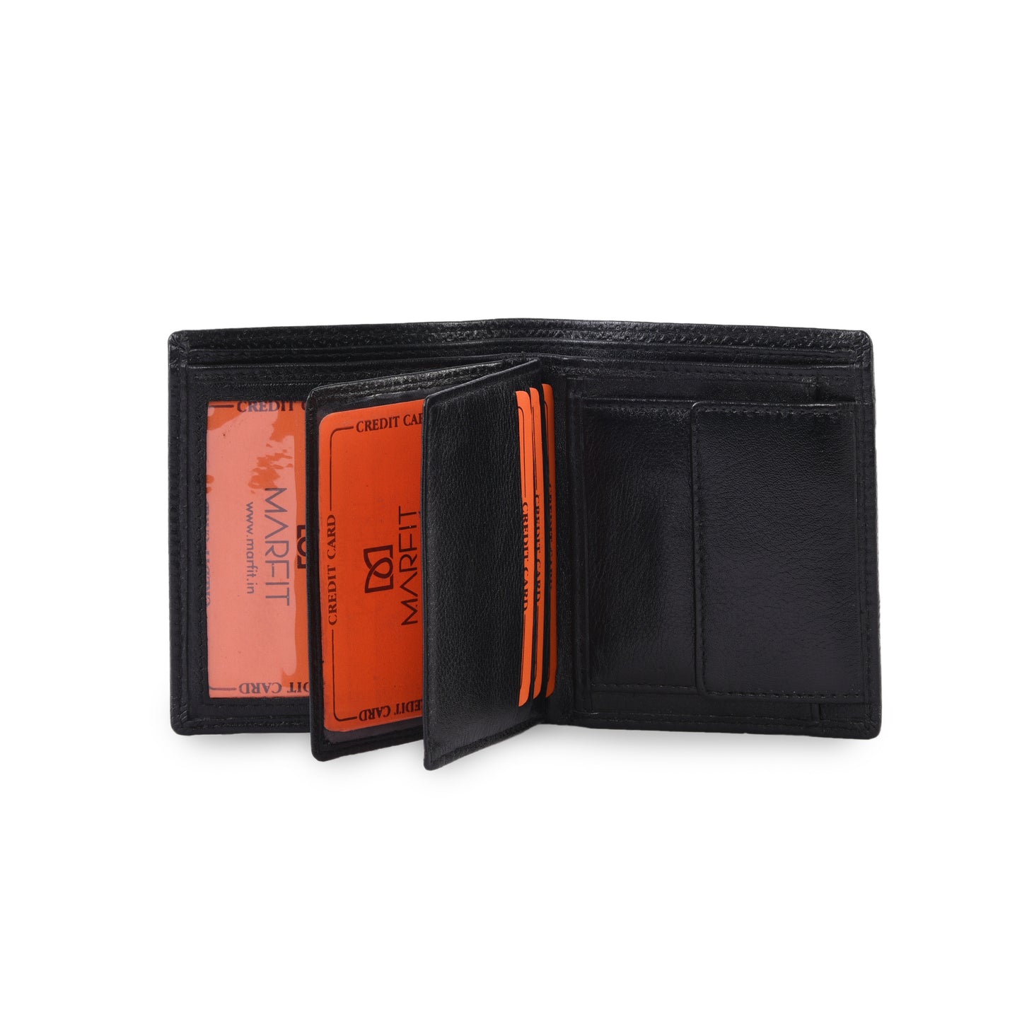 MARFIT Black Leather Note Case Wallet – Micro Emboss Design