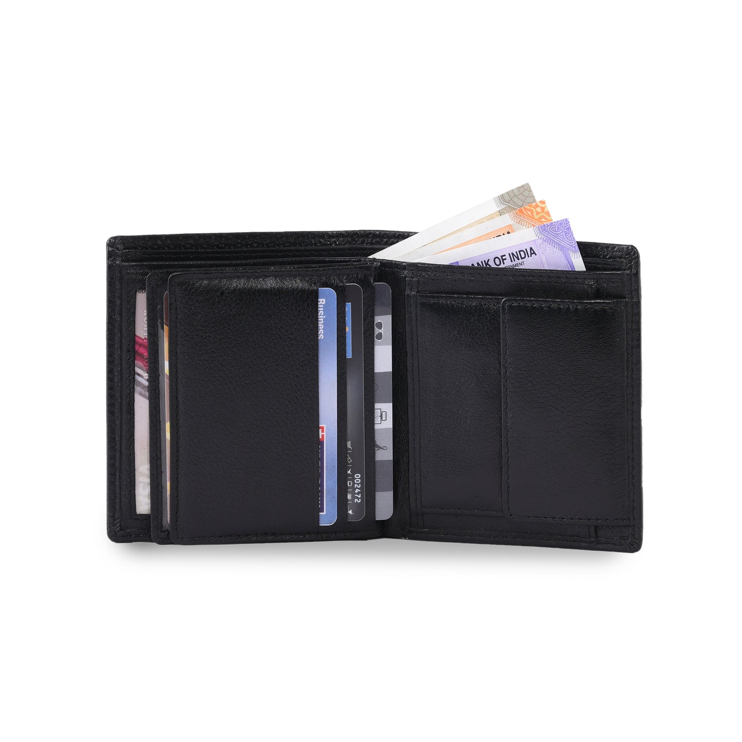 MARFIT Black Leather Note Case Wallet – Micro Emboss Design