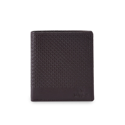 MARFIT Dark Brown Leather Note Case Wallet – Micro Emboss Design