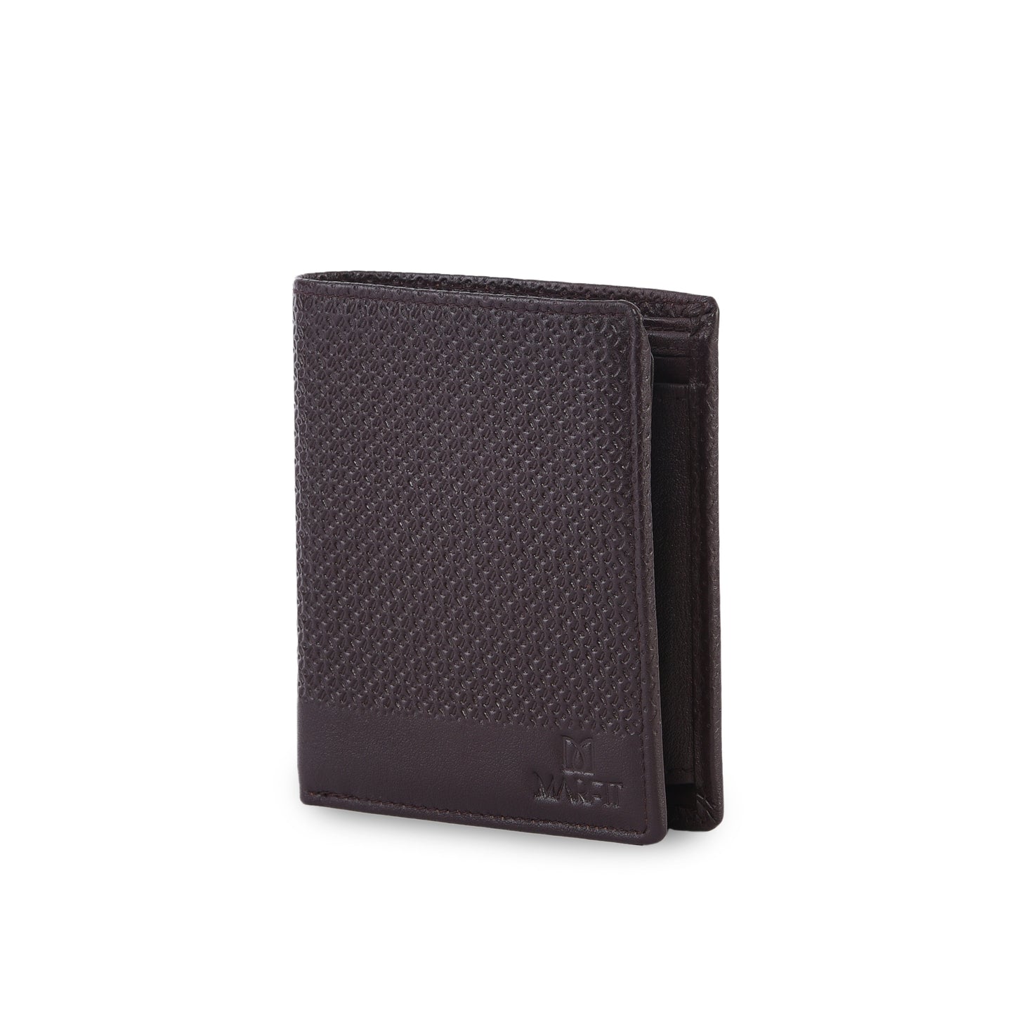 MARFIT Dark Brown Leather Note Case Wallet – Micro Emboss Design
