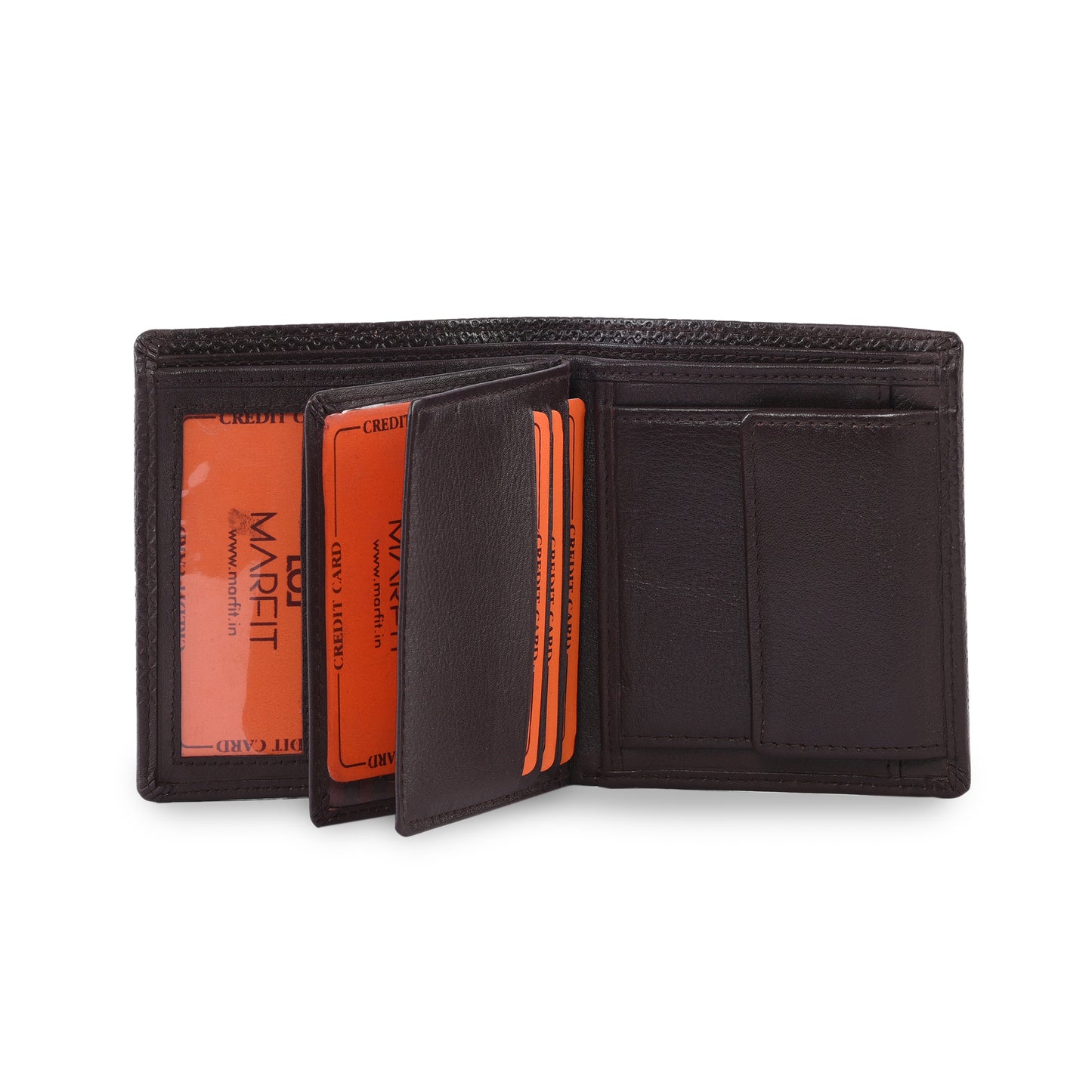 MARFIT Dark Brown Leather Note Case Wallet – Micro Emboss Design