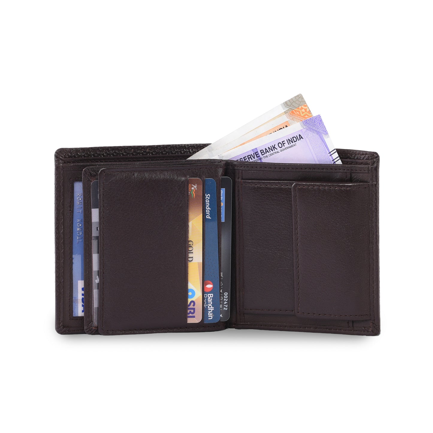 MARFIT Dark Brown Leather Note Case Wallet – Micro Emboss Design