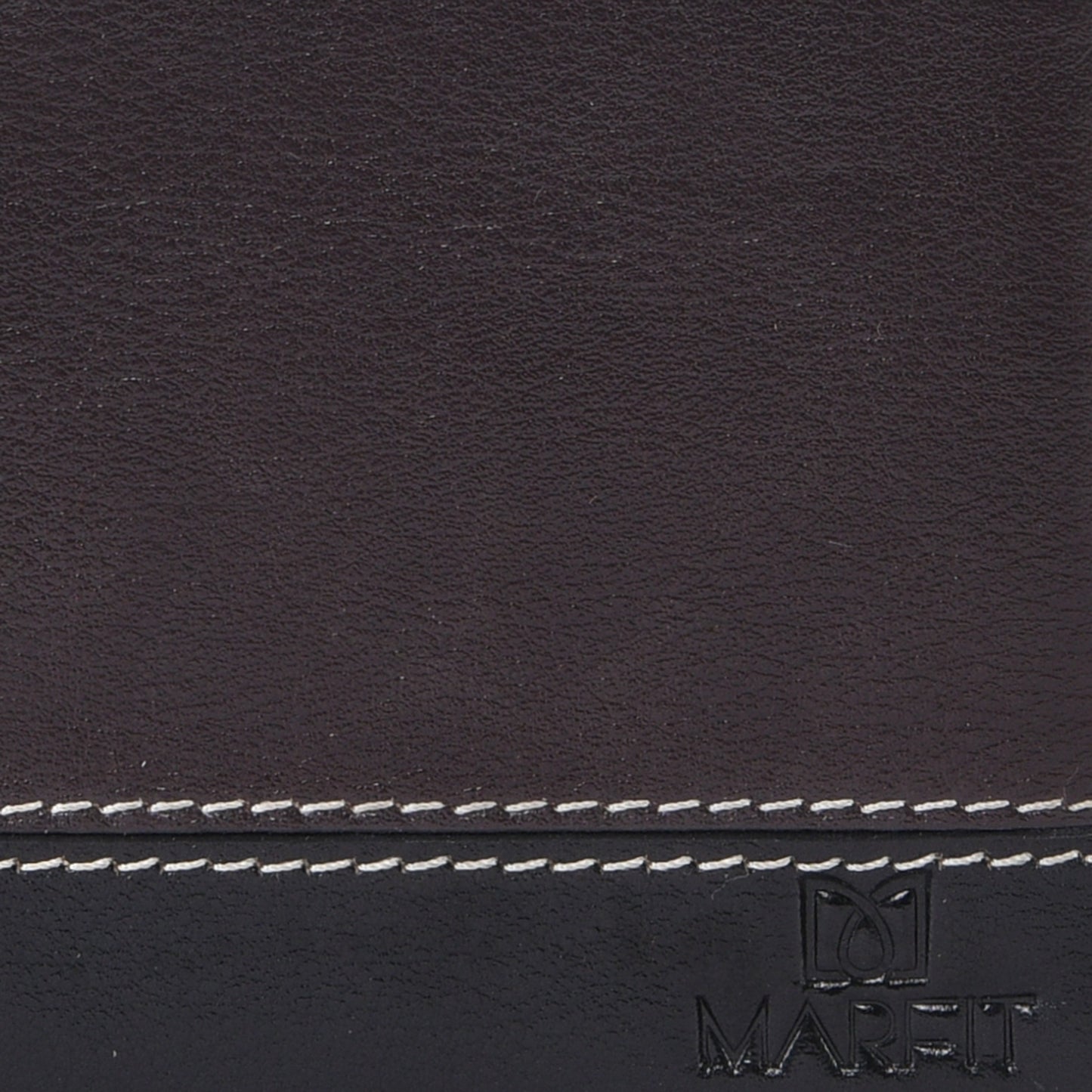 MARFIT Brown Genuine Leather Bifold Wallet for Men – Dual Tone Design with Contrast Stitching, Coin Pocket & ID Window