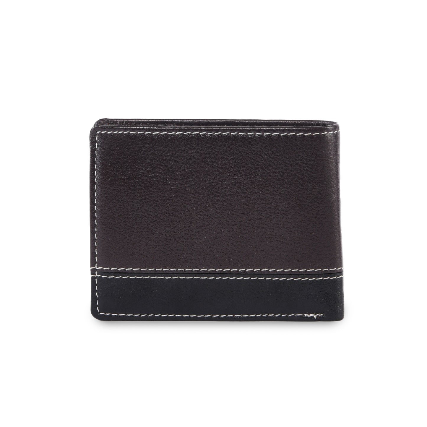 MARFIT Brown Genuine Leather Bifold Wallet for Men – Dual Tone Design with Contrast Stitching, Coin Pocket & ID Window