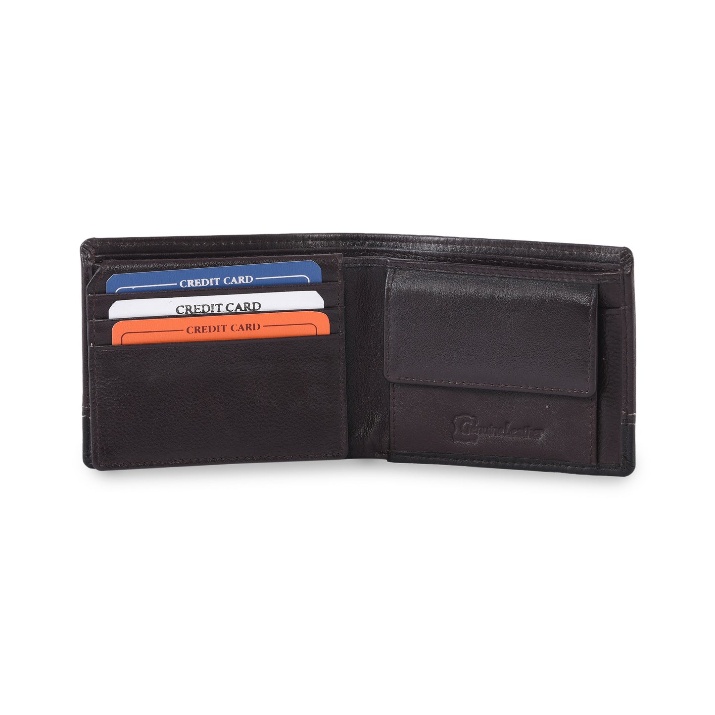 MARFIT Brown Genuine Leather Bifold Wallet for Men – Dual Tone Design with Contrast Stitching, Coin Pocket & ID Window