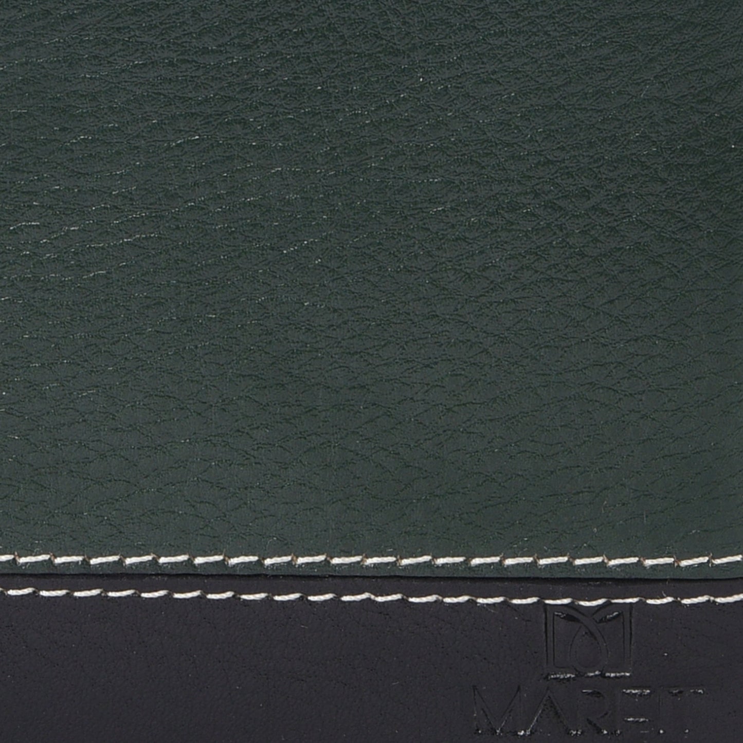 MARFIT Green Genuine Leather Bifold Wallet for Men – Dual Tone Design with Contrast Stitching, Coin Pocket & ID Window