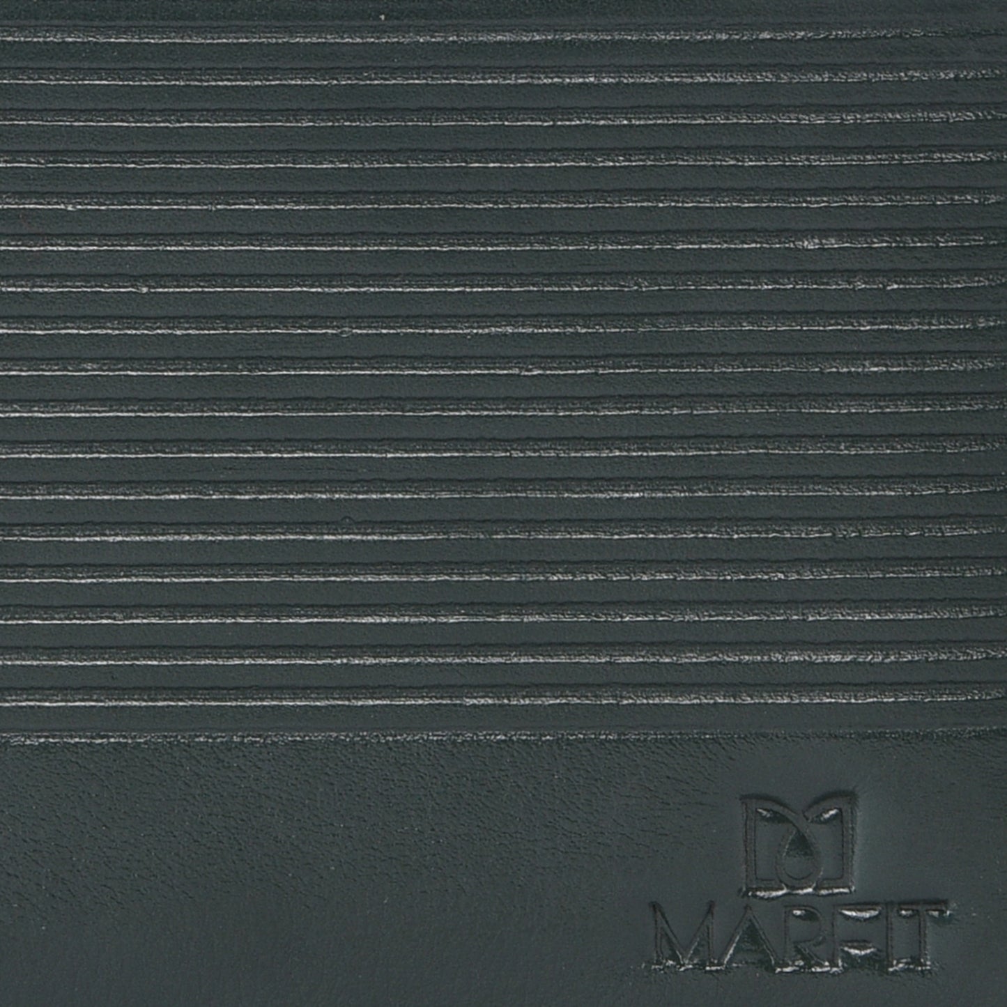MARFIT Green Genuine Leather Bifold Wallet for Men – Horizontal Line Embossed Design with Coin Pocket
