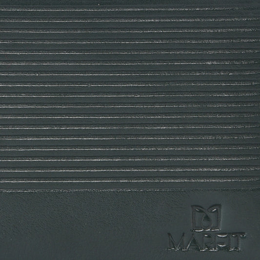 MARFIT Green Genuine Leather Bifold Wallet for Men – Horizontal Line Embossed Design with Coin Pocket