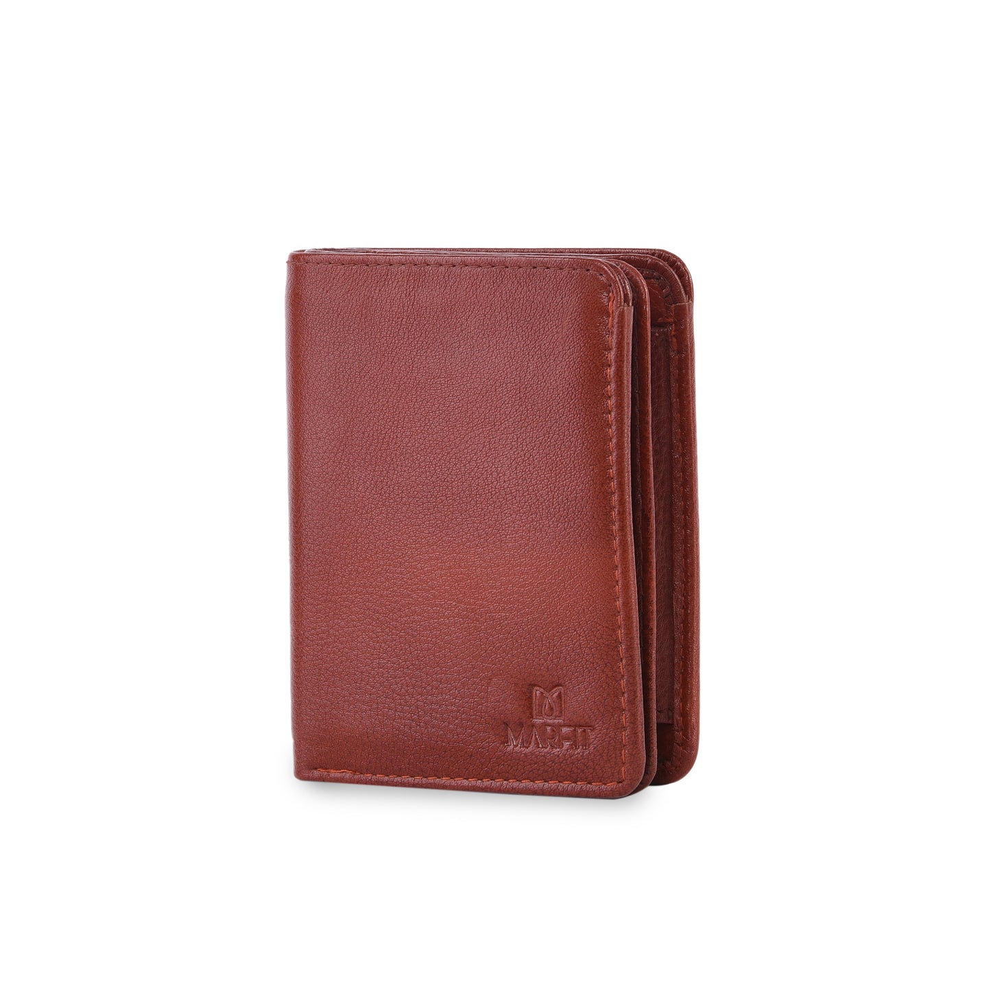 MARFIT Tan Genuine Leather Notecase Wallet for Men – Slim Leather Wallet with Multiple Card Slots
