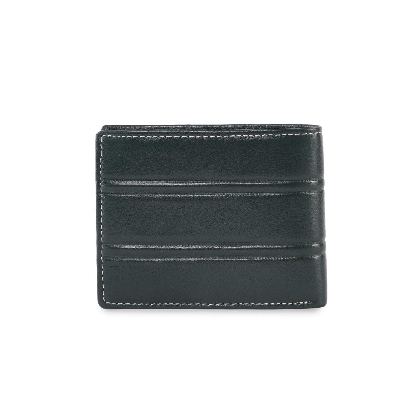 MARFIT Green Genuine Leather Bifold Wallet for Men – Embossed Grid Pattern with Coin Pocket & Card Slots