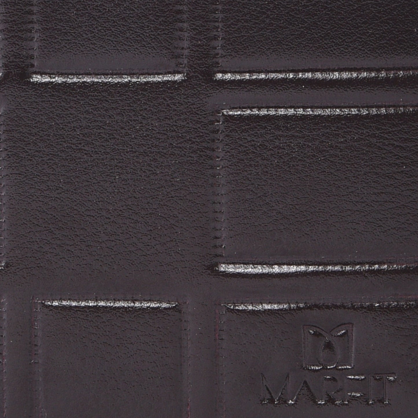 MARFIT Brown Genuine Leather Bifold Wallet for Men – Embossed Grid Pattern with Coin Pocket & Card Slots