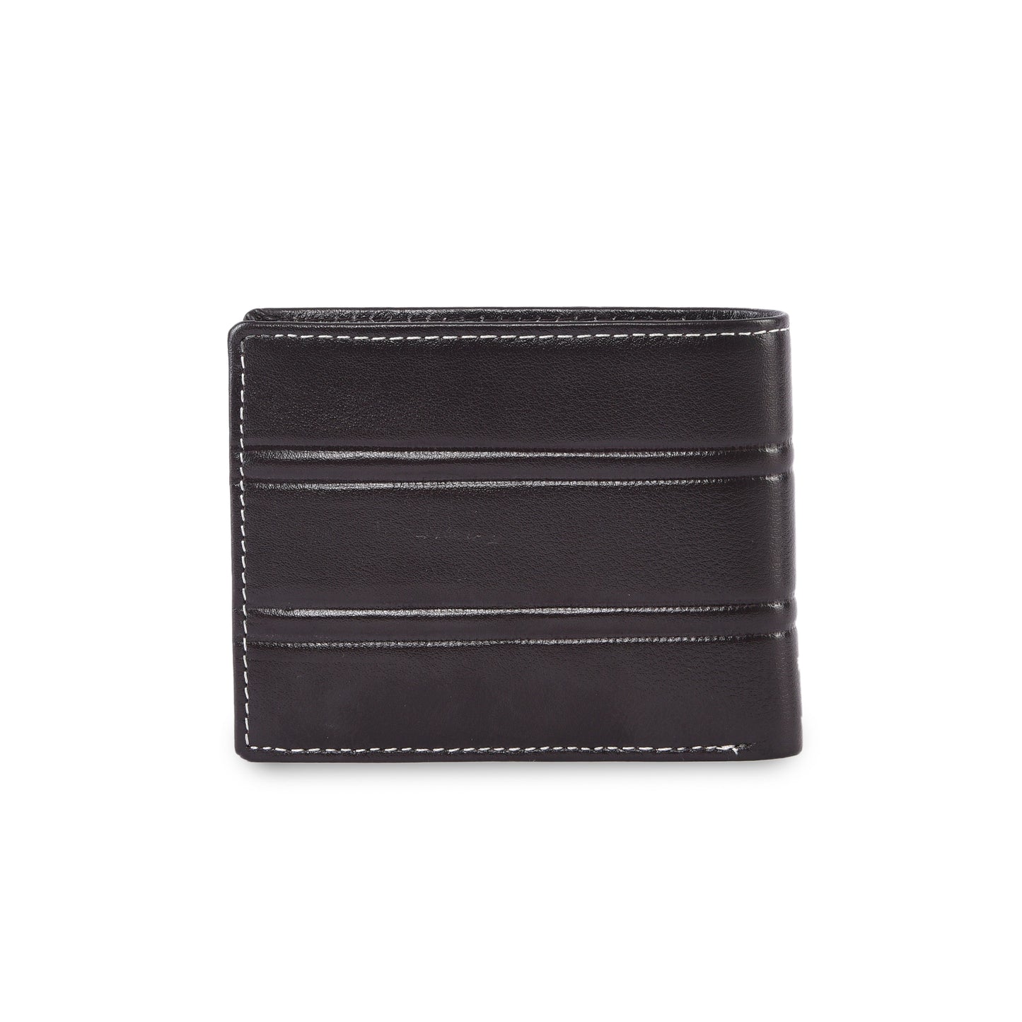 MARFIT Brown Genuine Leather Bifold Wallet for Men – Embossed Grid Pattern with Coin Pocket & Card Slots