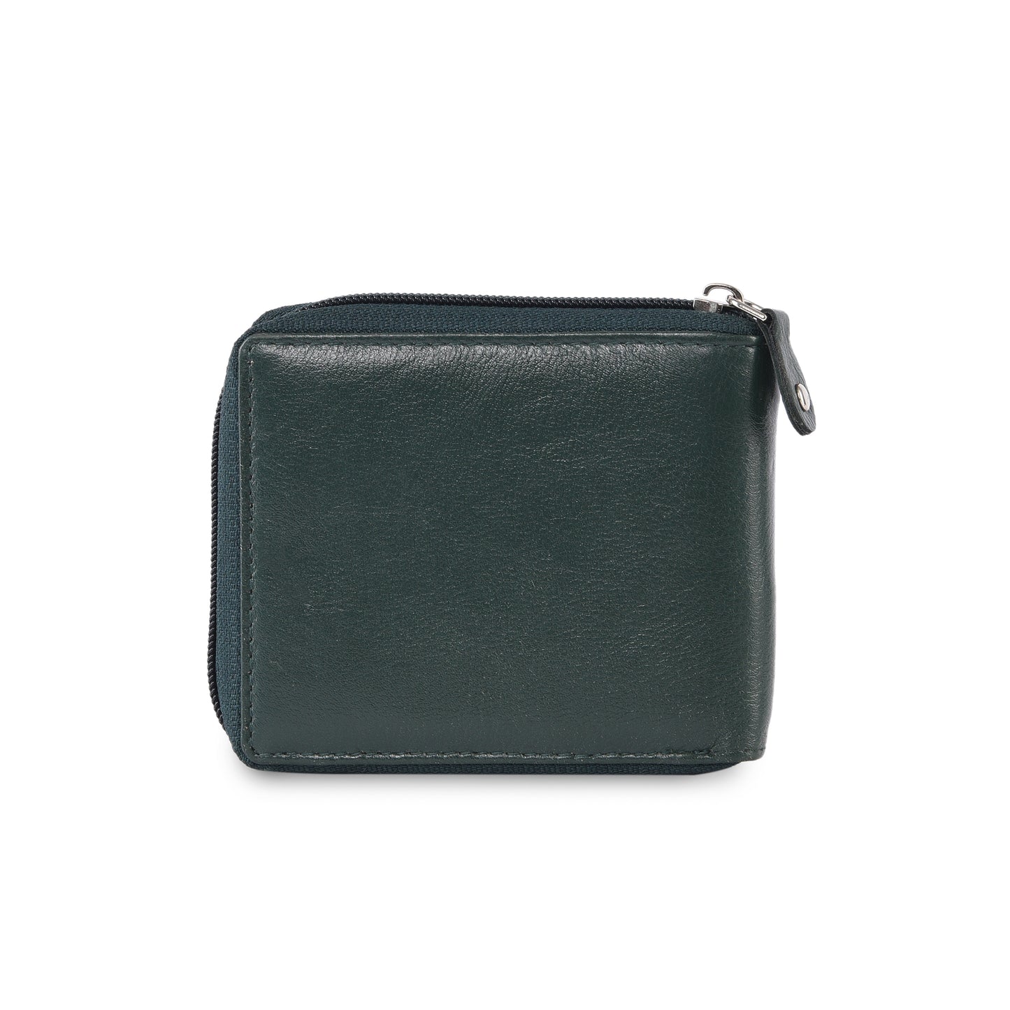 MARFIT Green Genuine Leather Bifold Wallet for Men with Zipper Closure & Coin Pocket