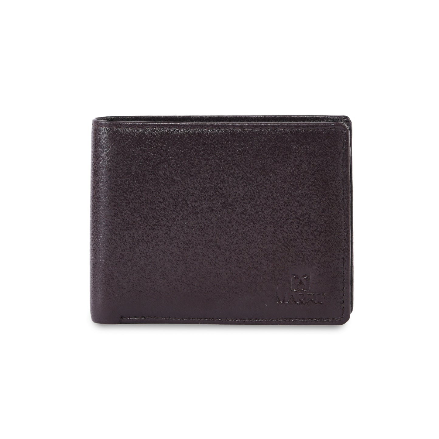 Brown Genuine Leather Wallet with Button Card Holder – Classic Bifold Wallet