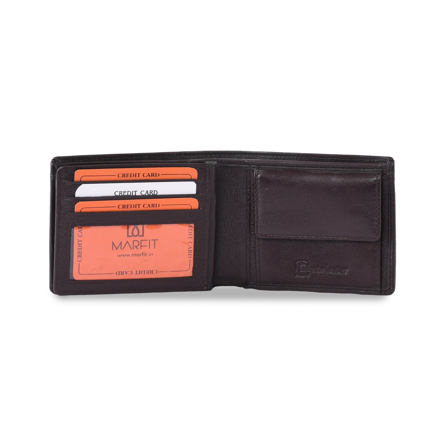 Brown Genuine Leather Wallet with Button Card Holder – Classic Bifold Wallet