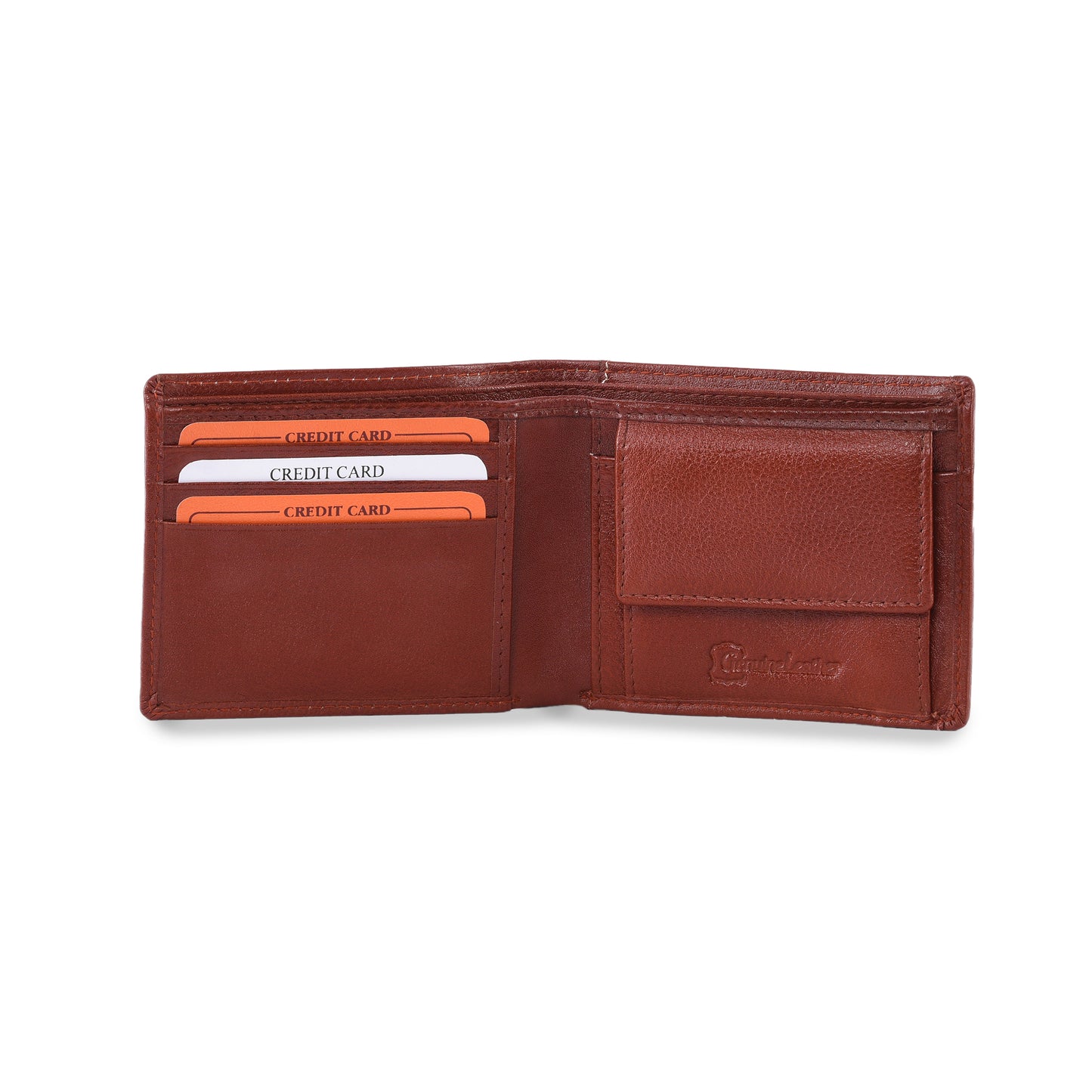 Genuine Leather Tan Wallet with Removable Card Holder – Slim Bifold Wallet